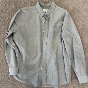 Men’s XL relaxed fit American Eagle button down long sleeve shirt grey